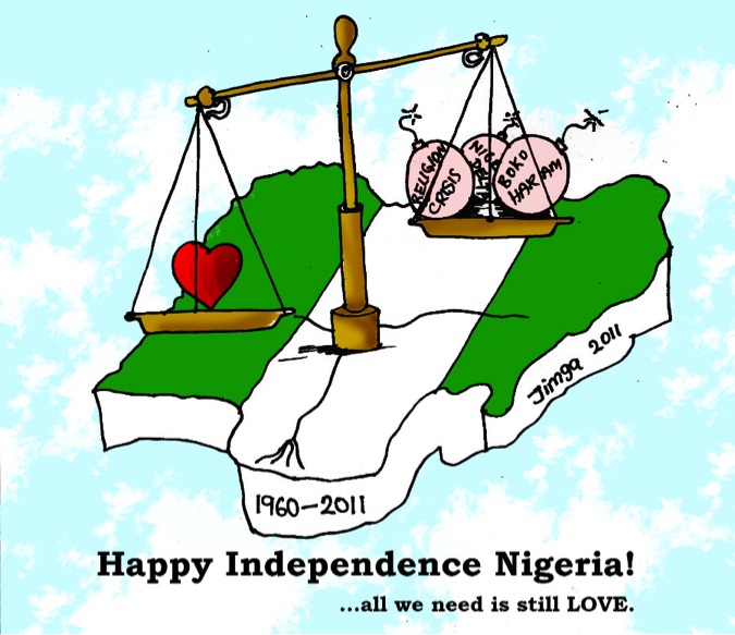 Happy Independence Nigeria! Cartoon courtesy of Jimga
