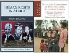 Book covers of "Human Rights in Africa" and "National Liberation in Postcolonial Southern Africa"