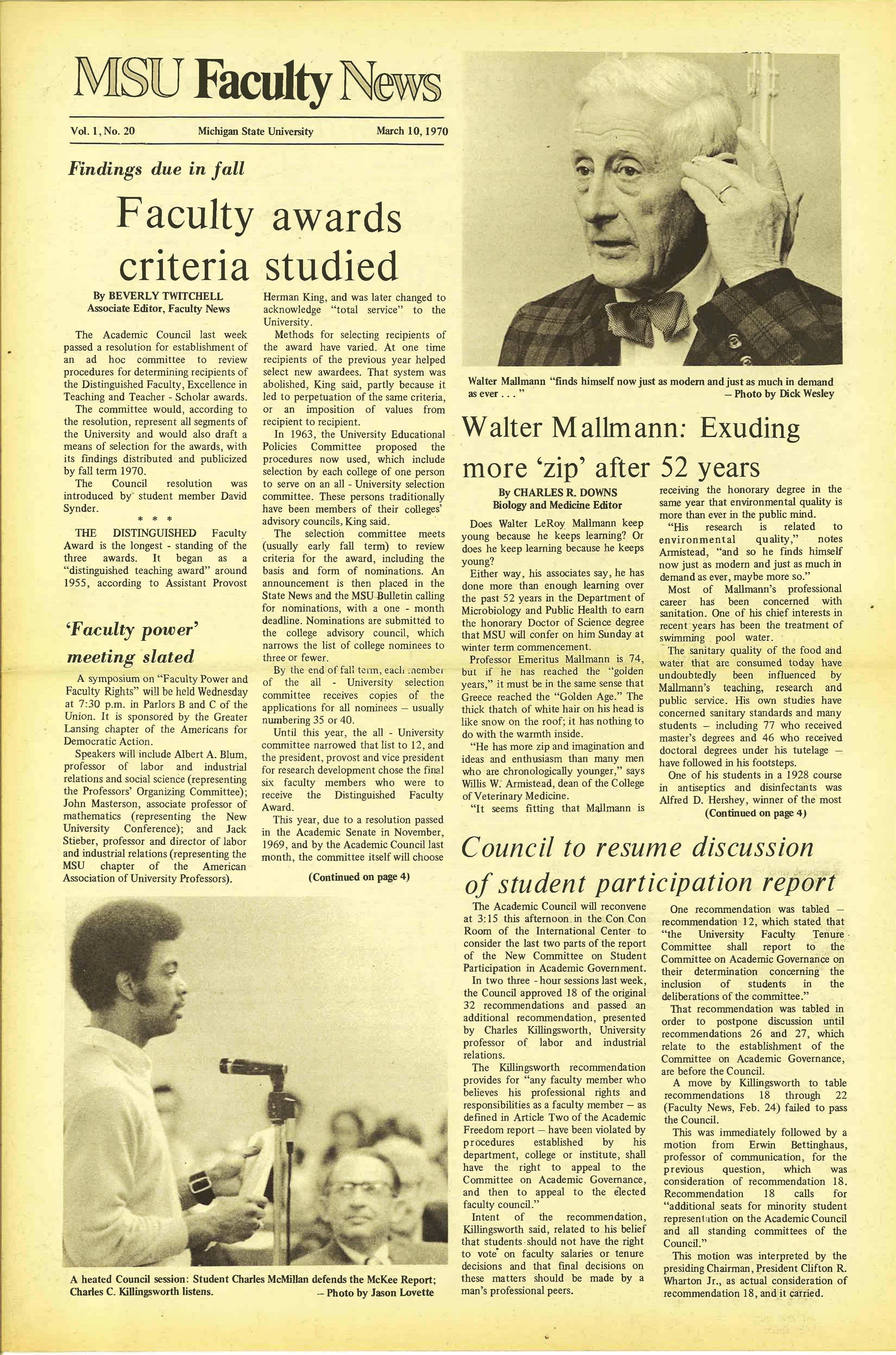 MSU News Bulletin, Vol. 1, No. 23, April 14, 1970