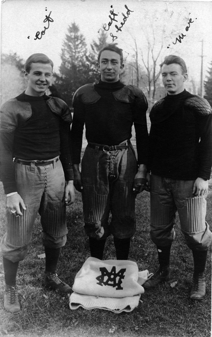 Three M.A.C. football players, 1908