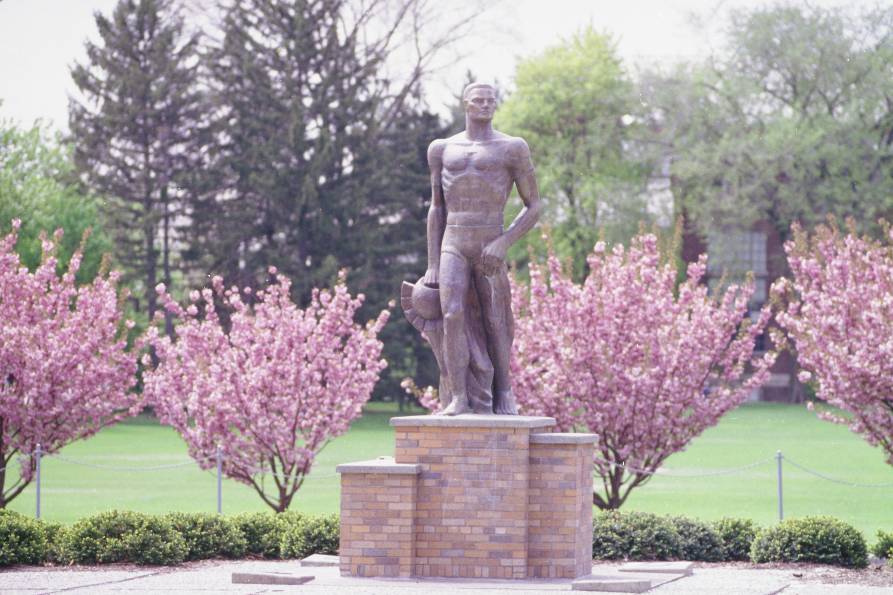 On The Banks Of The Red Cedar Exhibits Spartan Statue