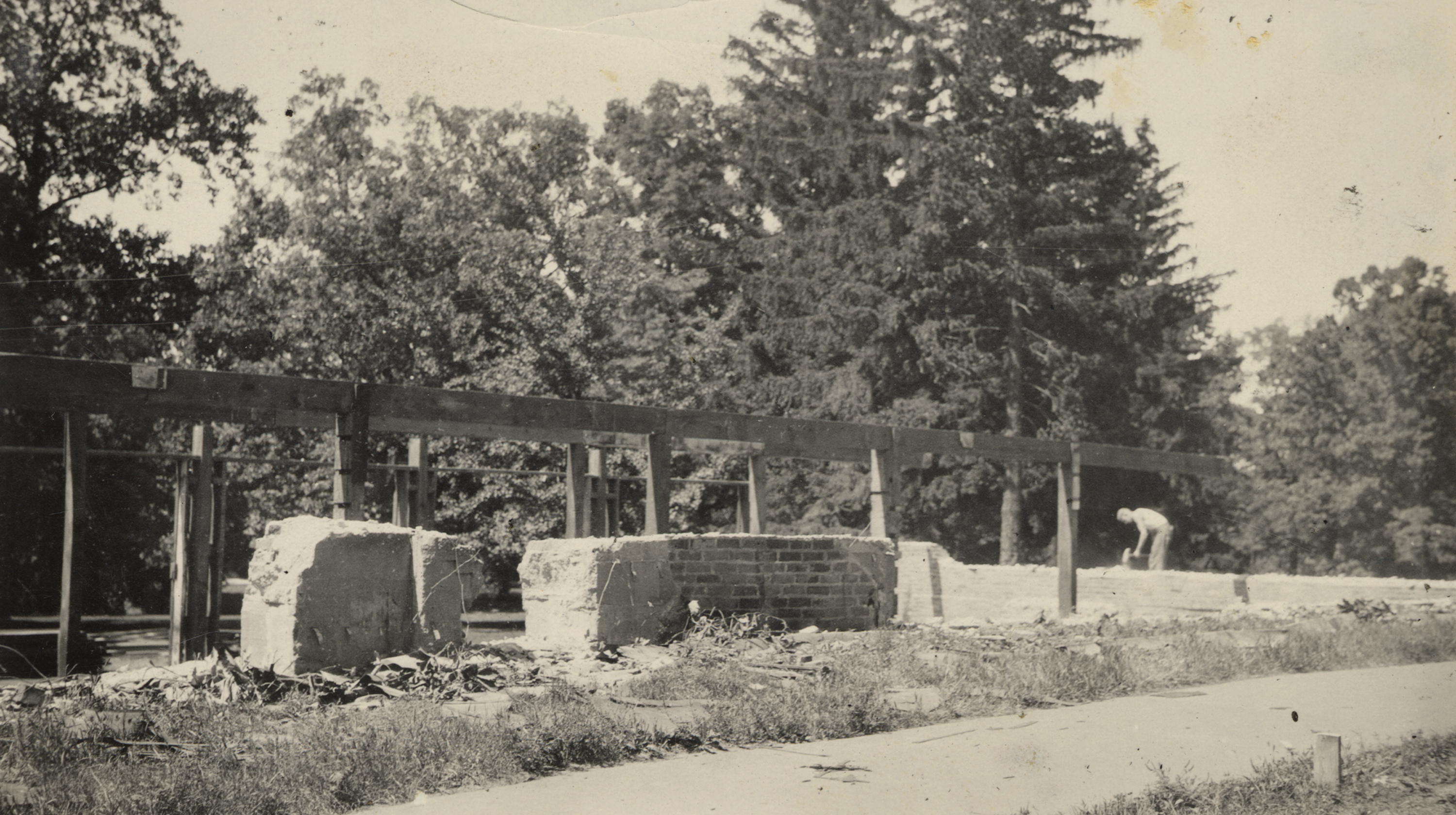 Foundation of College Hall, date unknown