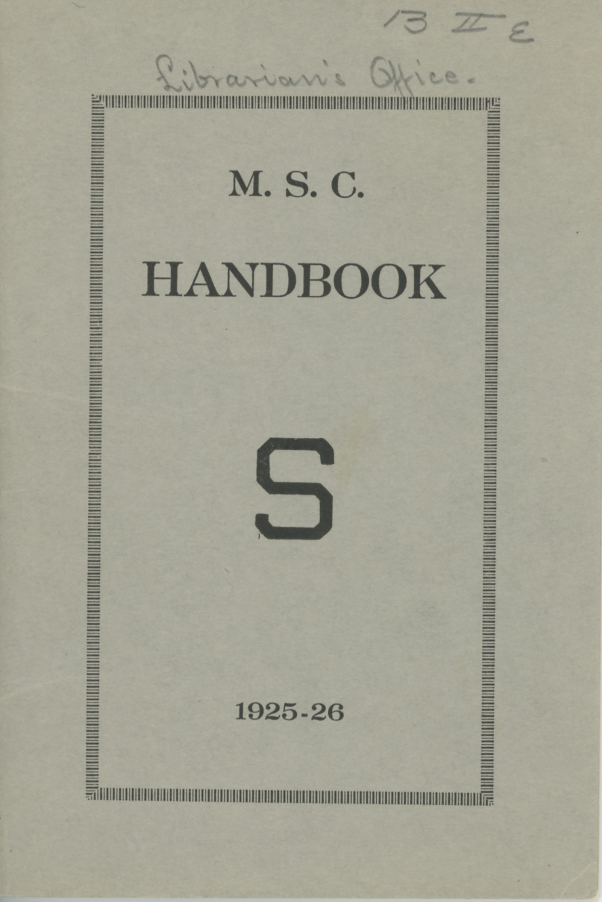 Student Handbook, 1925-1926