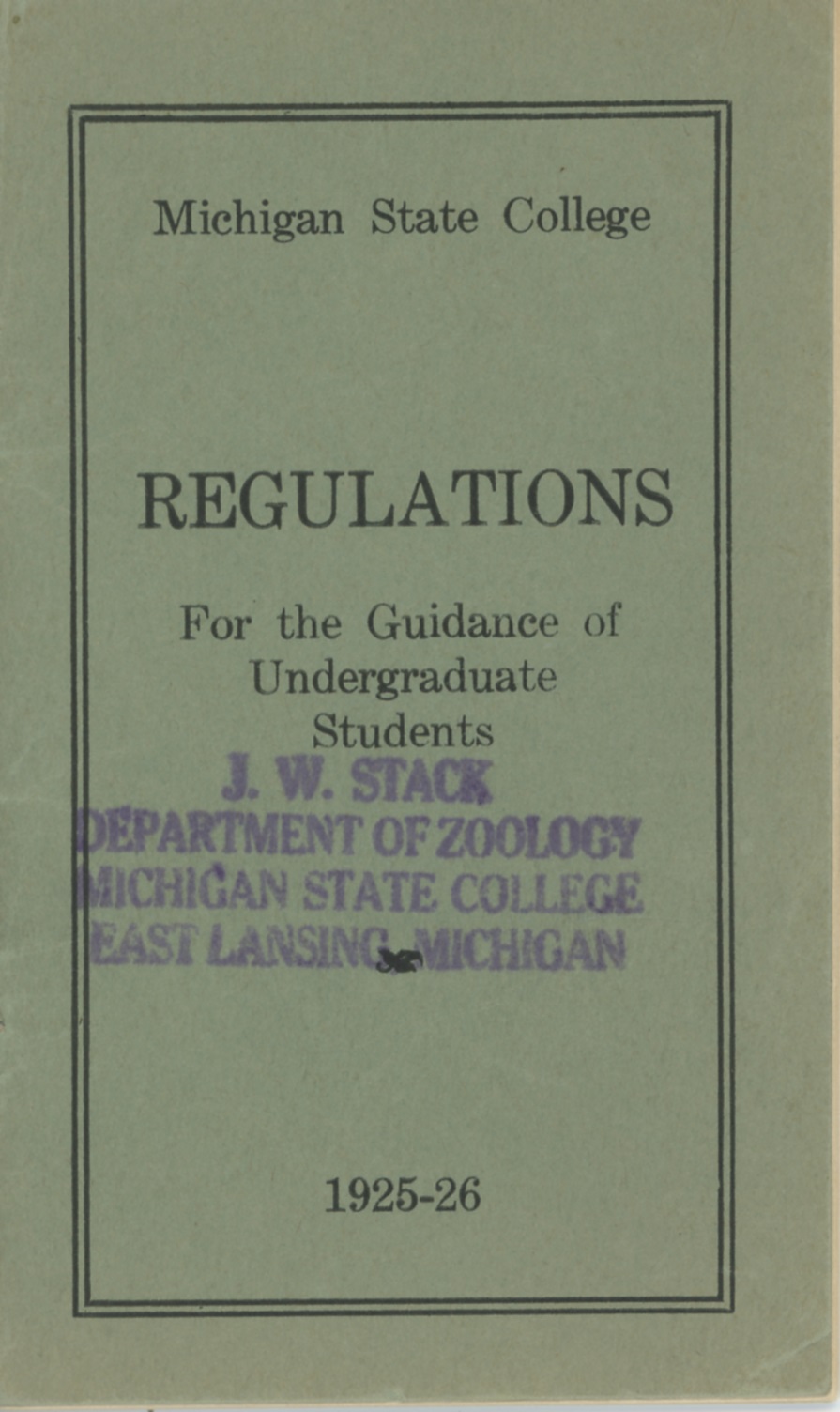 Student Handbook Regulations, 1925-1926
