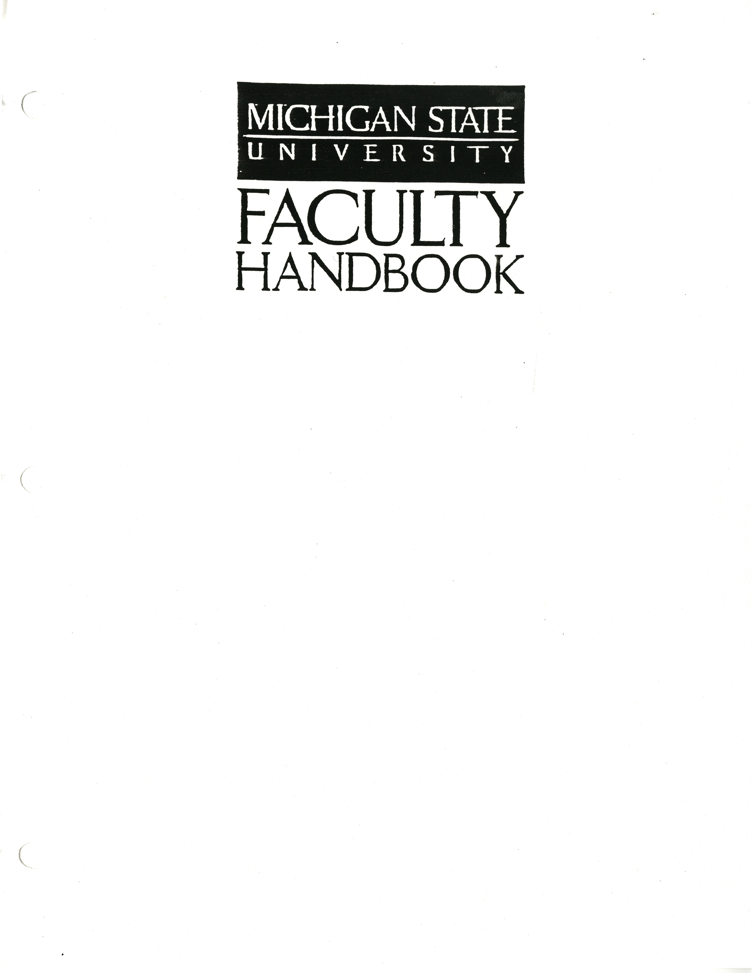 Faculty Handbook, 1991