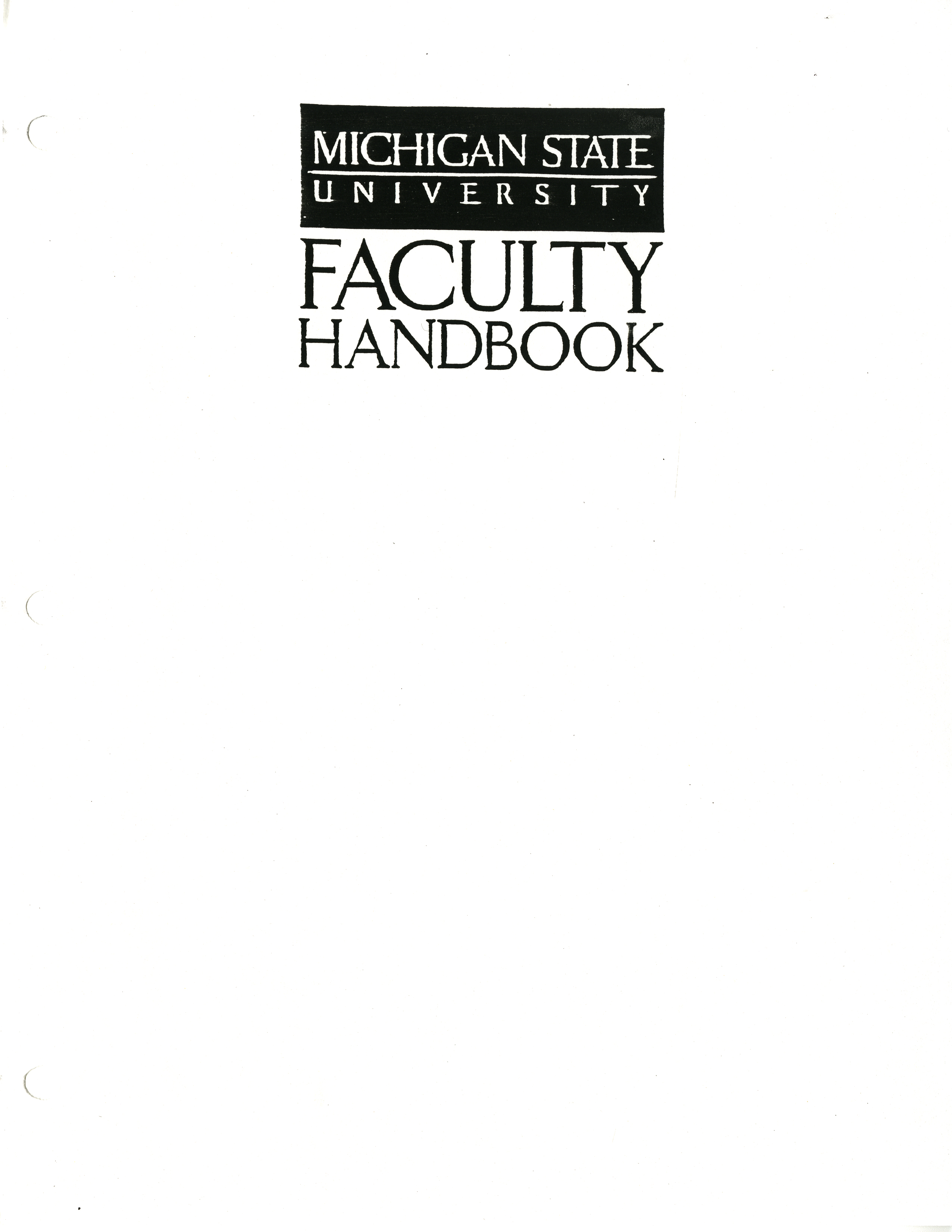 Faculty Handbooks, 1990-1999