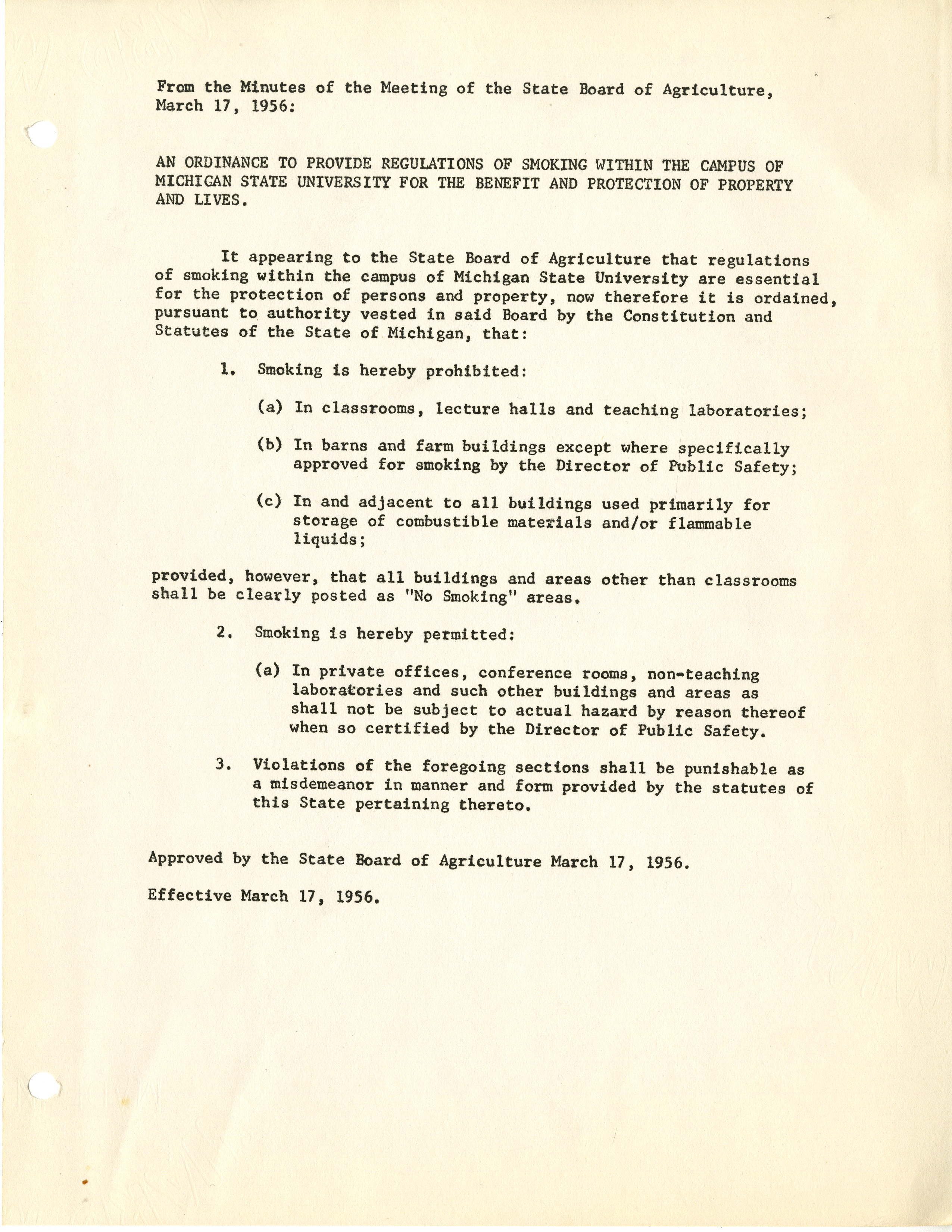 MSU Ordinances, 1959