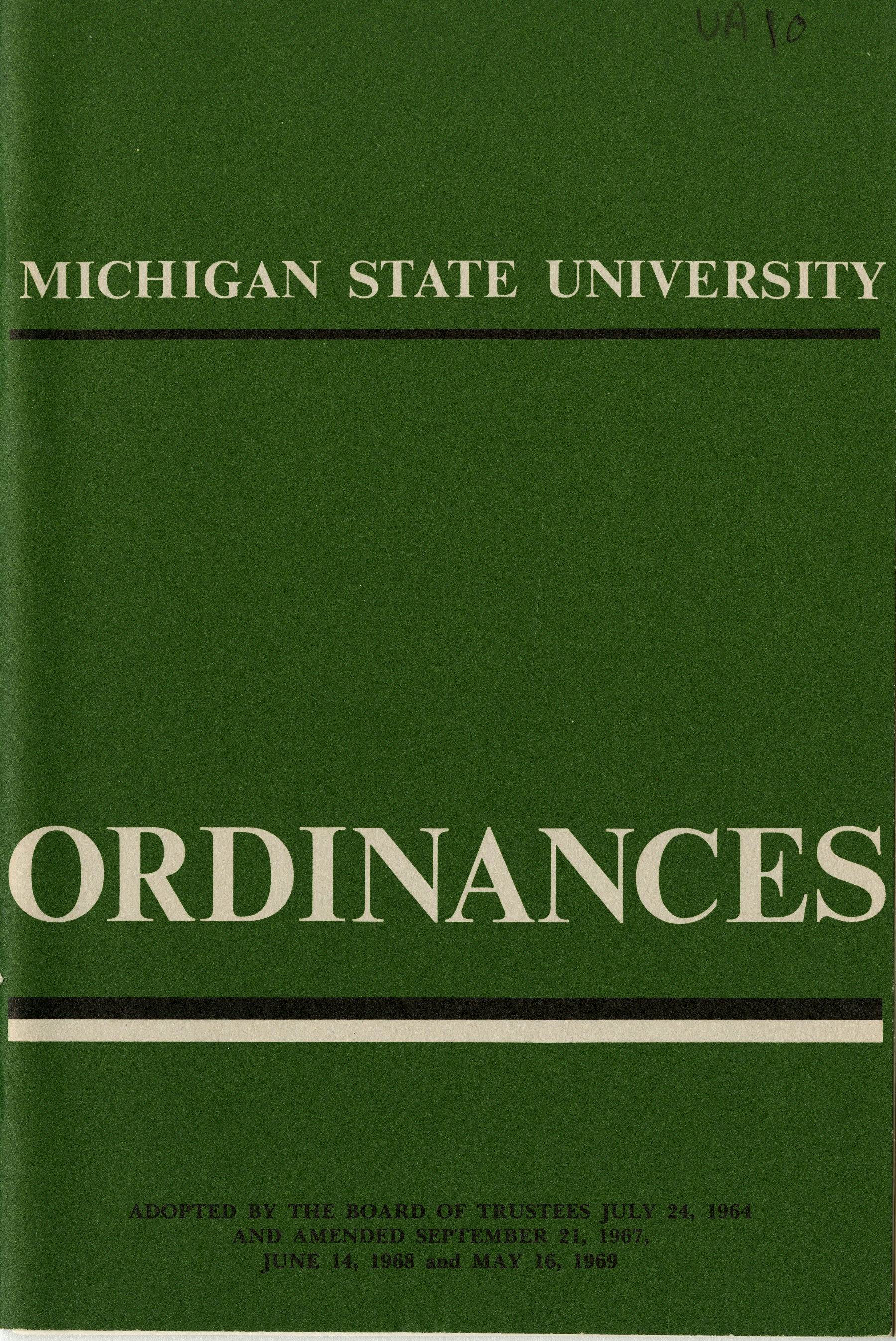 MSU Ordinances, 1969