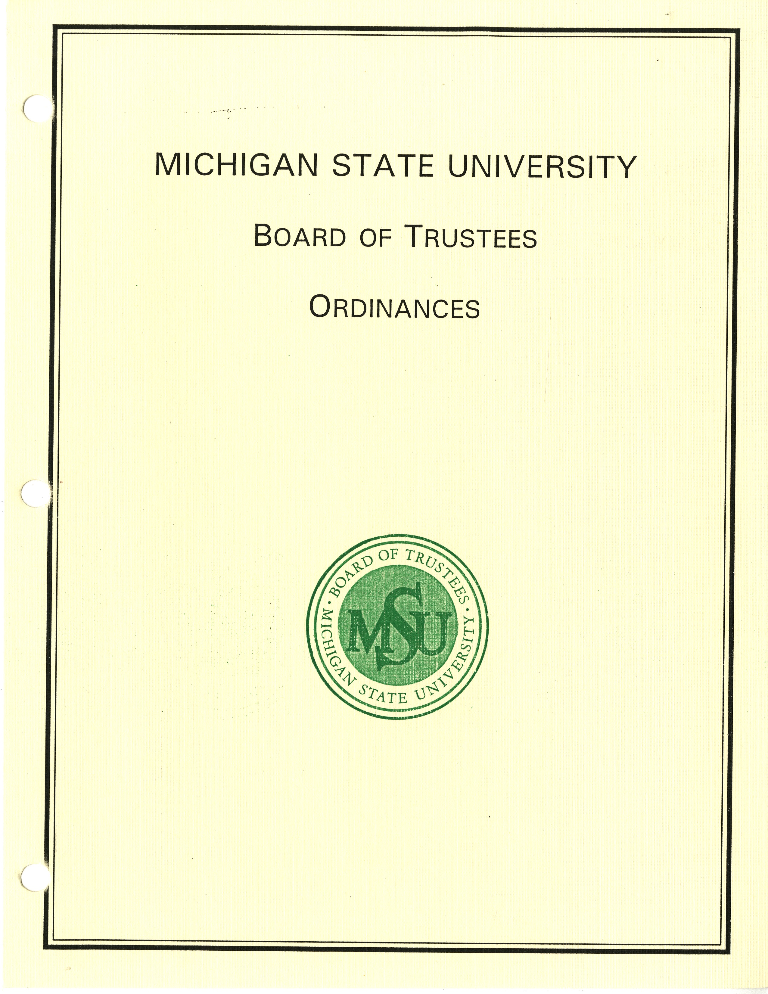 MSU Ordinances, 1996
