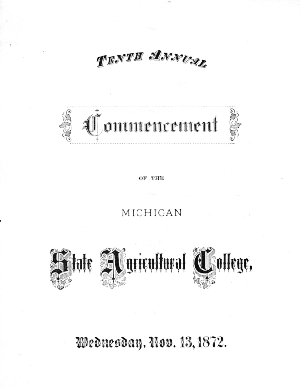 Commencement Program, 1871