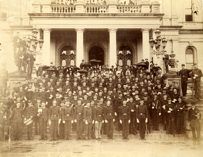 Cadets in front of the Capitol Building, 1892