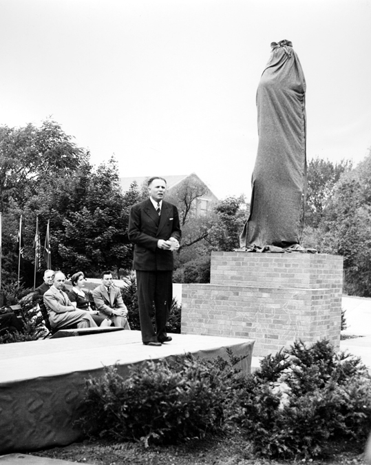 President Hannah at the Unveiling of Sparty, June 9, 1945