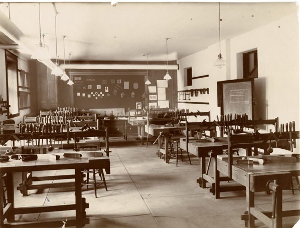 Wood Work Shop in the Basement of Morrill Hall, circa 1903