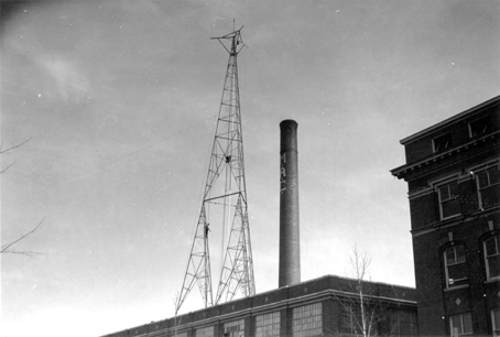Radio Tower near the MSC Smokestack, circa 1930s