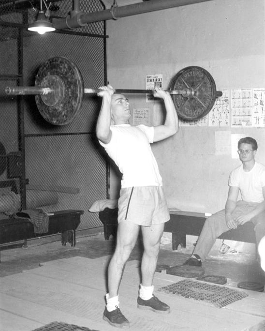 Student weightlifter, 1957