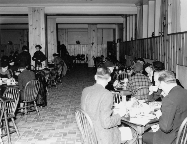 Students dine in the Union Cafeteria, 1937