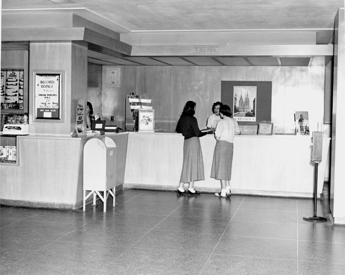 Travel desk in the Union Building, 1949