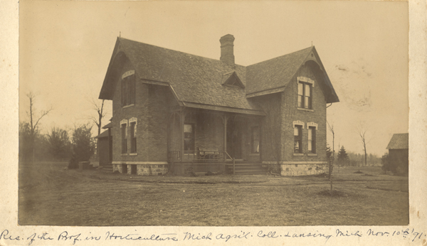 Residence of the Horticulture professor, 1891