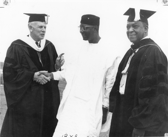 President Hannah with members of the Nigeria Projects, circa 1960