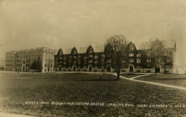 Students on the Lawn of Wells Hall, 1908