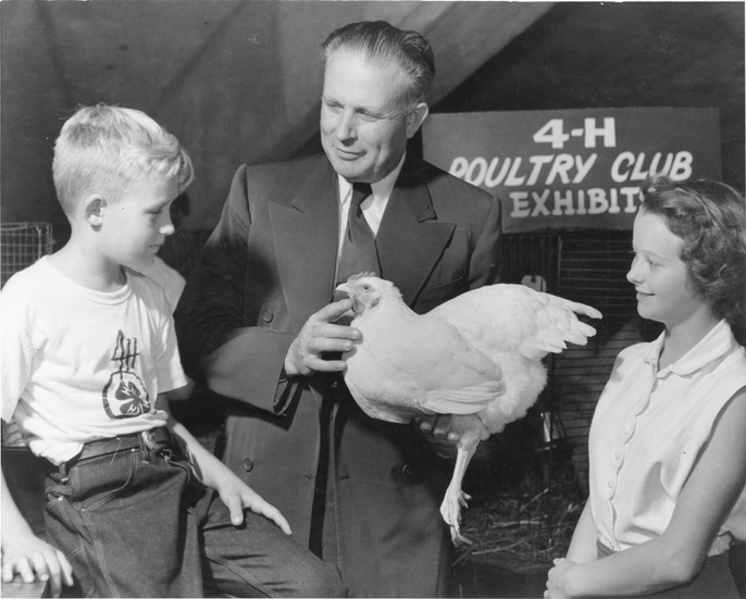 Hannah at a Poultry Club exhibit, 1957