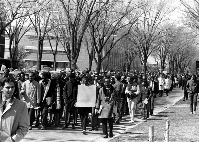 Students march to honor Dr. Martin Luther King, Jr., 1968
