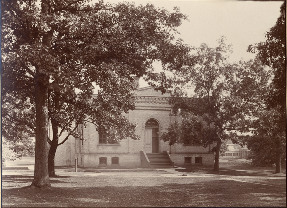The front of the Physics and Electrical Engineering Building, date unknown