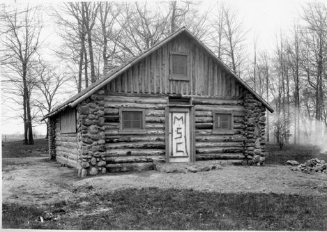 The log cabin for the Women's Athletic Association, date unknown