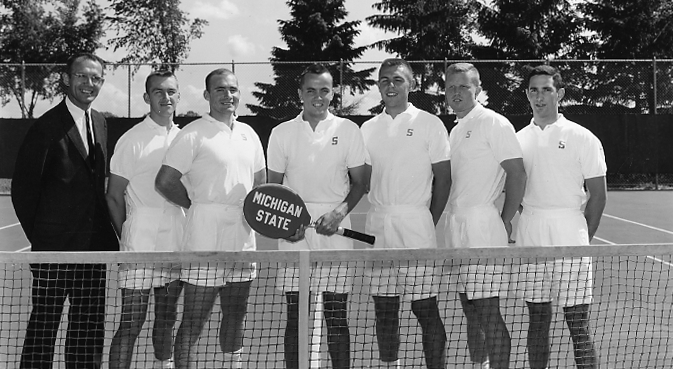 MSU Tennis team and the coach, date unknown