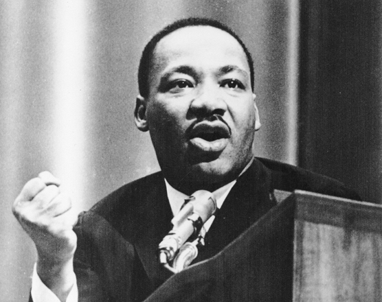 MLK Jr. gives a speech during his MSU visit, 1965