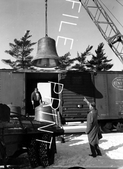 The Beaumont Tower bells are delivered, 1959