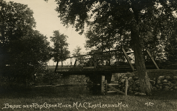 Bridge over the Red Cedar River, date unknown