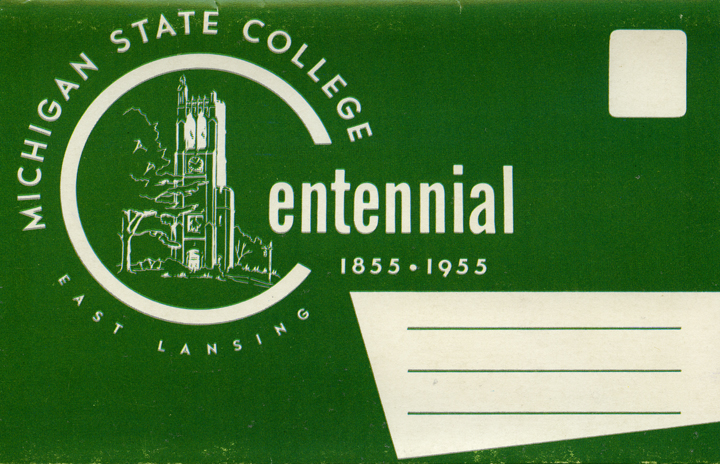 Michigan State Centennial Postcard Pack cover, 1955