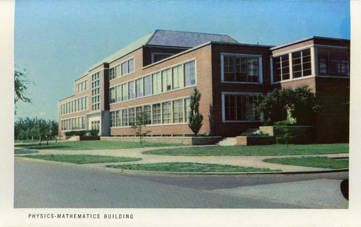 Physics-Mathematics Building (Michigan State Centennial Postcard Pack), 1955