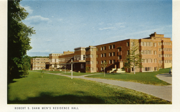 Robert S. Shaw Men's Residence Hall (Michigan State Centennial Postcard Pack), 1955