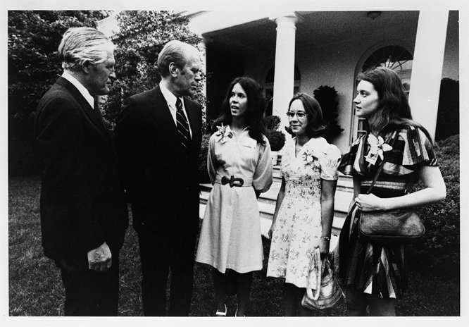 President Gerald Ford with Female Students, 1976