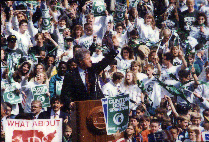 President Clinton Campaigning on Campus, date unknown