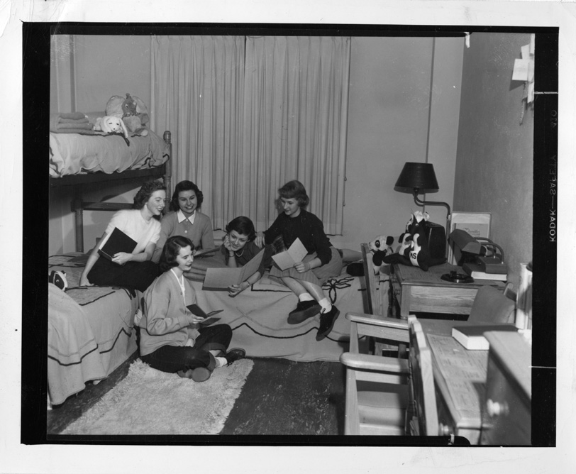 Female Students Sharing, 1950