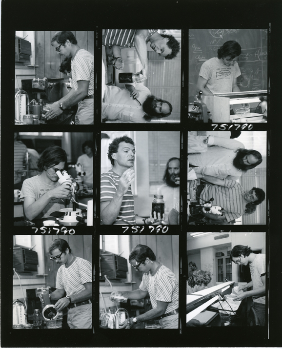 Contact sheet of nine KBS images, 1975