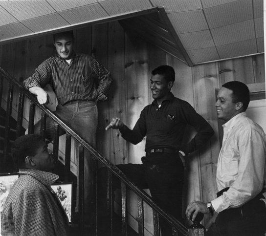 Alpha Phi Alpha fraternity members socializing, 1959