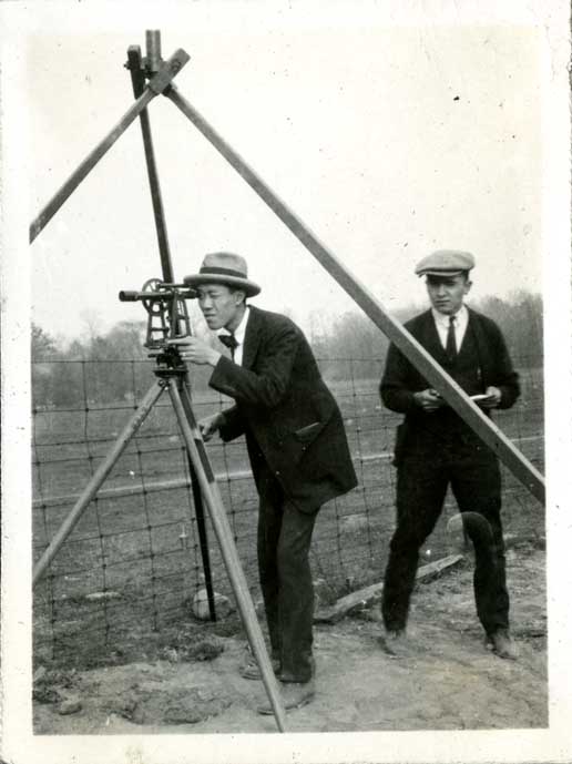Onn Mann Liang surveying, circa 1925