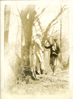Two young women near the Red Cedar, taken by Onn Mann Liang, circa 1925
