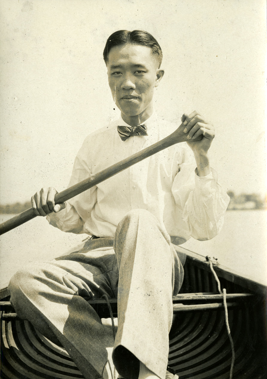 Onn Mann Liang canoeing, 1926