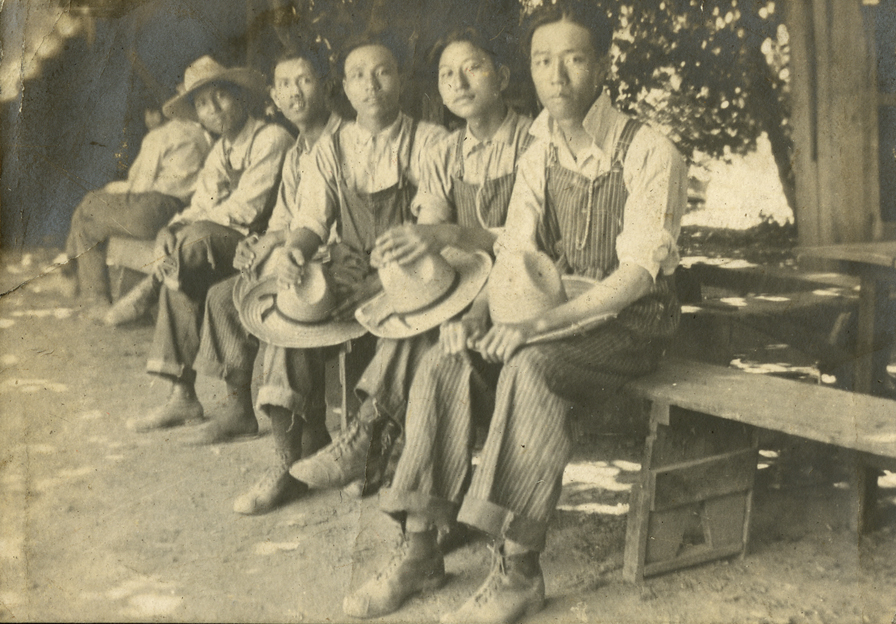 Onn Mann Liang fruit picking in California, 1923