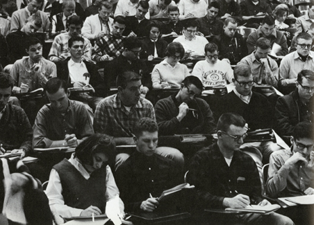 Students in lecture hall, 1966-1967
