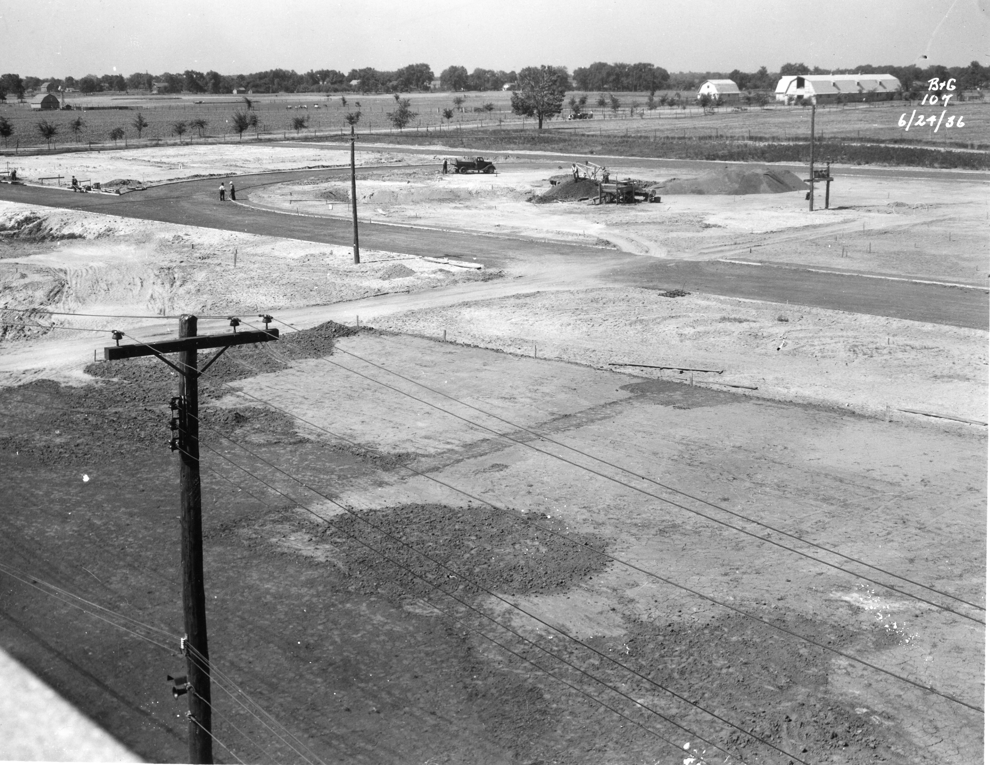 Stadium Construction-land clearing, 1936