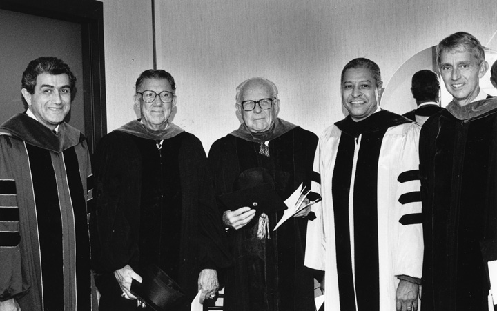 DiBiaggio and four former MSU Presidents,  1985
