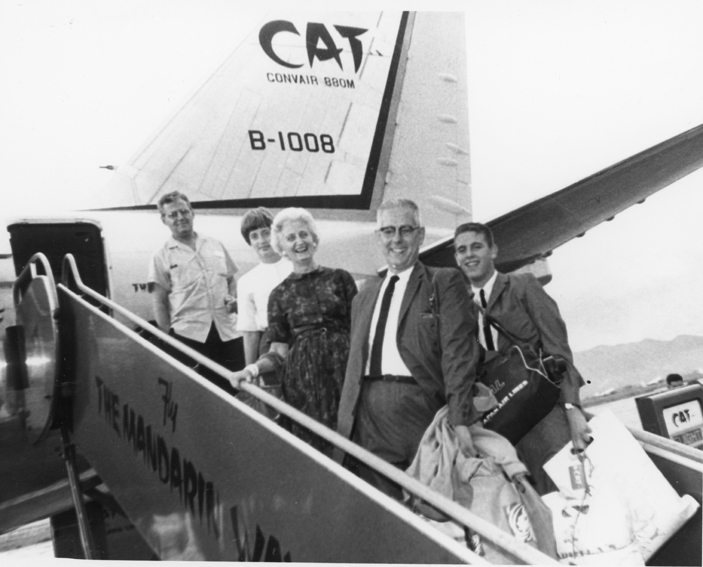 Ralph Turner and Family at airplane, undated