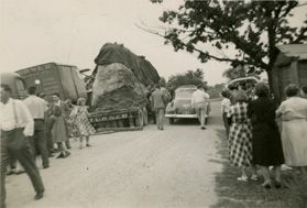 Moving the Entrance Rock at Hidden Lake Gardens, 1949