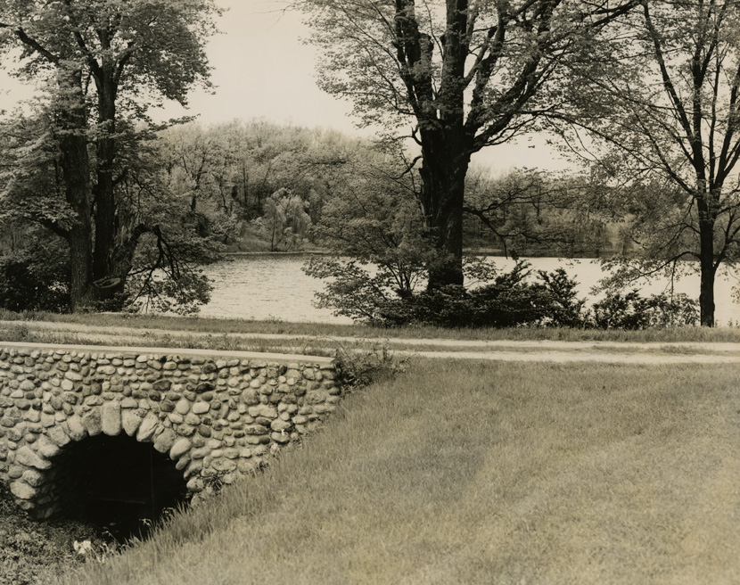 South end of lake at Hidden Lake Gardens, 1961